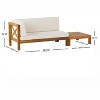 GDFStudio Keith Outdoor Acacia Wood Left Arm Loveseat and Coffee Table Set with Cushion - 3 of 4
