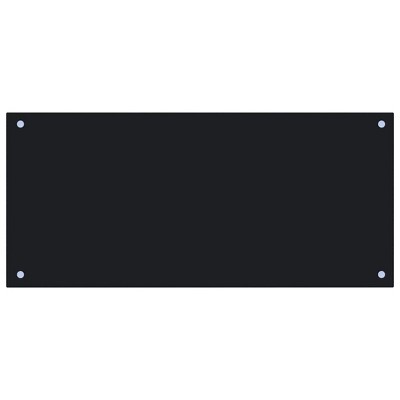 Black Tempered Glass Peel & Stick Kitchen Backsplash 35.4" x 15.7"