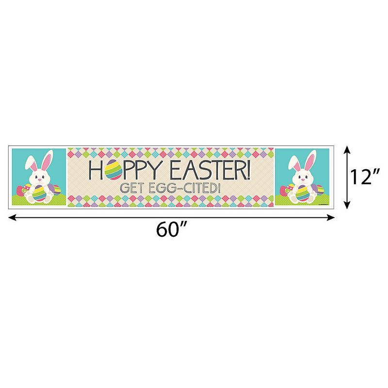 Big Dot of Happiness Hippity Hoppity - Easter Bunny Party Decorations Party Banner, 2 of 7