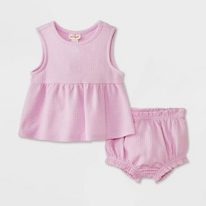 Baby Girls' Ribbed Tank Set - Cat & Jack™ - 1 of 4