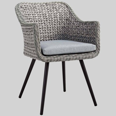 Endeavor Outdoor Wicker Rattan Dining Armchair Gray - Modway