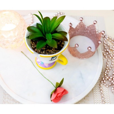 Disney Beauty and the Beast Ceramic Mini Planter with Faux Succulent
