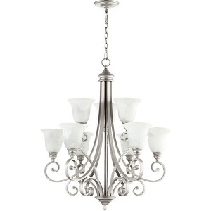 Quorum Lighting Bryant 9-Light Chandelier, Classic Nickel, 31 Width, 36.25 Height - 1 of 1