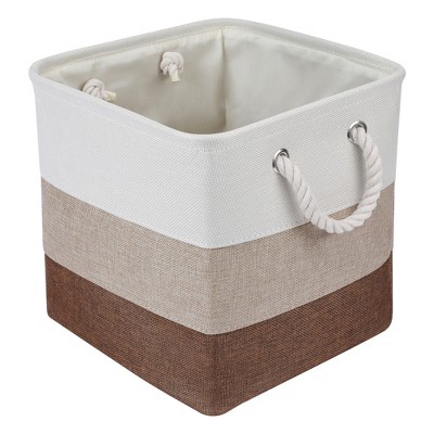 REGALWOVEN Cotton Collapsible With Handles Storage Open Storage Bins 3 Pcs