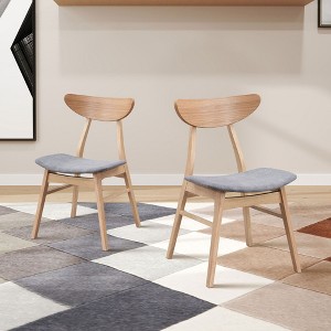 NicBex Dining Chairs Set of 2 Upholstered Chair Mid-Century Modern Chair with Wood Legs, Fabric Accent for Kitchen, Bedroom - 1 of 4