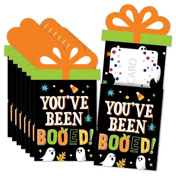 Big Dot of Happiness You've Been Booed - Ghost Halloween Party Money and Gift Card Sleeves - Nifty Gifty Card Holders - Set of 8