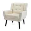 APRILSOUL Beige Modern Soft Linen Material Ergonomics Accent Chair Home Chair With Black Legs For Indoor Home - 2 of 4