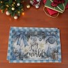 Unique Bargains Christmas Place Mats Flax Light Blue White 11.8"x17.7" 2 Pcs - 2 of 4