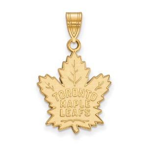 Black Bow Jewelry 14k Yellow Gold Toronto Maple Leafs NHL Large Pendant - 1 of 3