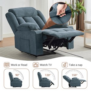 Oversized Recliner Chair with Massage and Heat - Manual Reclining Sofa with Cup Holders and Storage Pocket, Comfortable Overstuffed Deep Seat - 1 of 4