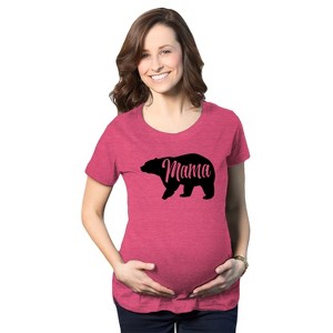 Maternity Mama Bear Funny Pregnancy T shirt Novelty Gift for Mom Mothers Day - Crazy Dog Maternity T Shirt - 1 of 4