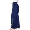 Roaman's Women's Plus Size Embroidered Pull-On Wide-Leg Chambray Pant - 4 of 4