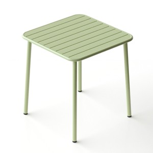 Gulches Square Outdoor Table, Green Waterproof Courtyard Dining Coffee Table, Retro American Modern Simple Style - 1 of 4