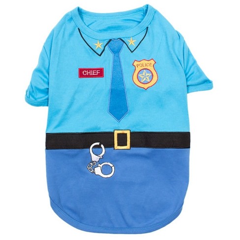 Parisian Pet 'Officer Woof' Halloween Costume for Dogs & Cats – Police T-Shirt in Light Blue - image 1 of 2