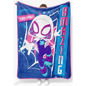 Jay Franco Marvel Spidey and Friends Amazing Ghost Spider Plush Throw Blanket - 1 of 4