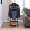 Crescent Moon Drawer Top Tray Contour Hanger Trouser Bar Valet Stand Dark Walnut - Proman Products: Elegant Storage & Organization - 3 of 4