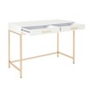 Alios Desk White/Gold - OSP Home Furnishings: Modern Office Furniture, MDF Metal Frame, 2 Drawers - 2 of 4