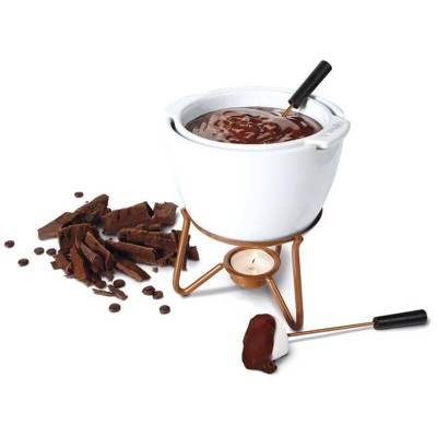 Boska Ceramic and Stainless Steel Chocolate Fondue Set