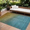 Brown Blue And Taupe Ombre Washable Indoor Outdoor Area Rug - 2 of 4