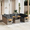 vidaXL 11 Piece Patio Sofa Set with Cushions Poly Rattan - Gray - 2 of 4