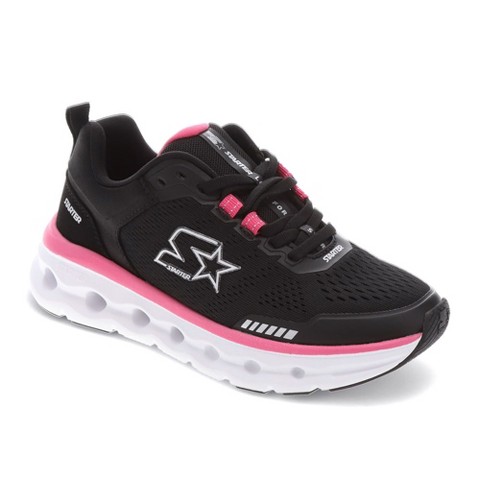 Женские кроссовки Starter Womens Bolt Synthetic Leather Casual Lace Up Sneaker Shoe, Black/Fuchsia, Size 8.5