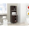 4 Door Breakroom Cabinet with Open Space Espresso/Amber Gray - Inval: Hutch, Microwave Storage - 3 of 4