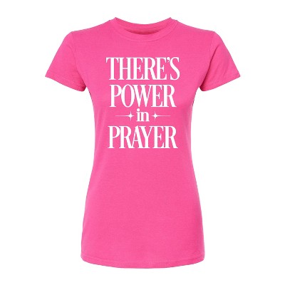 Women's - Instant Message - There's Power In Prayer Fitted Graphic T-Shirt