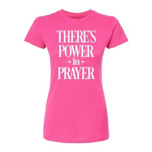 Women's - Instant Message - There's Power In Prayer Fitted Graphic T-Shirt - 1 of 3