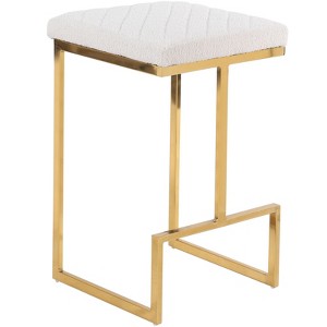 FONTOI Counter and Bar Stools, Bar Stools with Footrest and Comfortable Seat for Kitchen Living Room Bedroom, Beige, 16"*25.5"*16" - 1 of 4