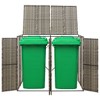 VidaXL Double Wheelie Bin Shed Gray 55.1"x31.5"x46.1" Poly Rattan - image 2 of 4