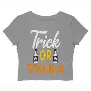 Rerun Island Women Trick Or Tequila Short Sleeve Graphic Cotton Baby Tee - 1 of 4