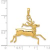 Black Bow Jewelry 14k Yellow Gold Running Deer Buck Pendant - 4 of 4