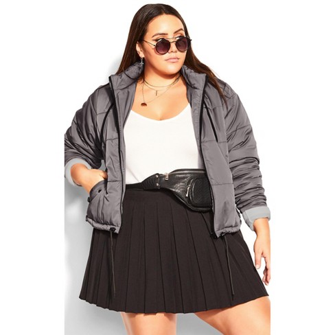 Women's Plus Size Streetwise Puffer Jacket - Platinum | Ccx : Target