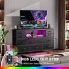 Gikpal 11 Drawer Dresser, Dressers for Bedroom TV Stand for up to 32''- 55" TV, with Power Outlets LED Lights & Side Pocket, Chest of Drawers Dresser - 3 of 4