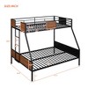 CAVINAS Full/Twin Over Full/Twin Bunk Bed with Ladder & Splicing Guardrail,Metal Bed Frame for Kids Room,Bedroom - 4 of 4