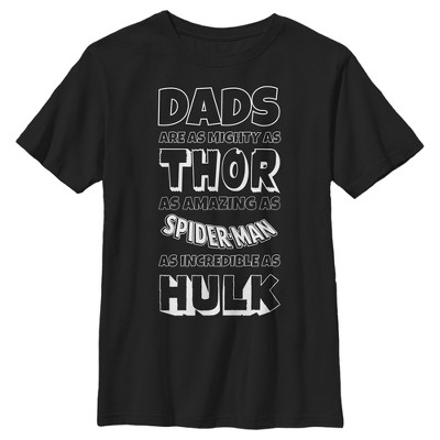 Boy's Marvel Father's Day Avengers Dad Traits T-shirt - Black - X Large ...