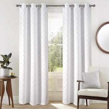 Gatsby Rubber Blackout Grommet Curtain Panel White by RT Designers Collection