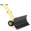 Heavy Duty Snow Shovel with Wheels, 5-Position Angle & Height Adjustable Handle, Sidewalk Yard Snow Plow, Driveway Snow Removal - 4 of 4