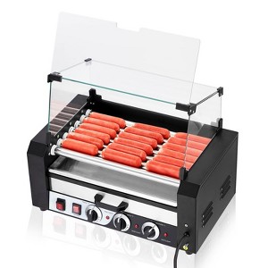 Acekool Commercial Hot Dog Roller with Non-Stick Stainless Steel Rollers, Detachable Glass Cover, ETL Certified, Easy Clean Removable Drip - 1 of 4