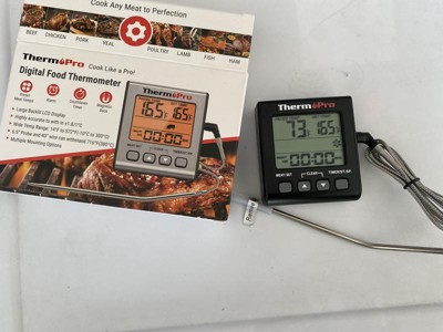 Thermopro Tp07sw Remote Meat Thermometer Digital Grill Smoker Bbq  Thermometer With A Stay-in Grill Oven Smoker Probe In Orange : Target
