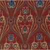 Signare USA Cushion Cover Art Nouveau Lotus Flower Dark Red 18 x 18 inch - 3 of 3