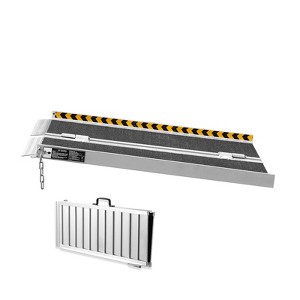 VEVOR Portable Wheelchair Ramp, 2 ft 800 lbs Capacity, Non-Slip Aluminum Folding Threshold Ramp, Foldable Mobility Scooter Ramp Wheel Chair Ramp - 1 of 4