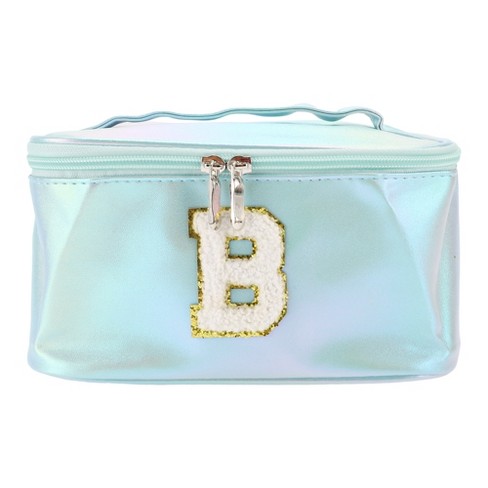 Unique Bargains Women's Square Letter B Makeup Bag Blue 1 Pc - image 1 of 3