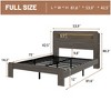GDFStudio Lyvi Modern Wooden Platform Bed with Storage Headboard and LED Light - 3 of 4