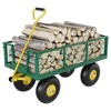 Heavy Duty Steel Garden Cart, 500 LBS Capacity 3 in 1 Pullable Garden Wagon with 10" Wheels, for Gardening Soil, Tools, and Plant Transport - 3 of 4