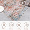 9 x 12 ft Polyester Blue Brown Rectangular Indoor Bedroom Living Room Floral Print Vintage Machine Washable Area Rug - 4 of 4