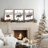 Set of 3 Framed Wall Art Farmhouse Santa Claus Is Coming To Town Wall Decor Vintage Holiday Home Decor Brown - 2 of 4