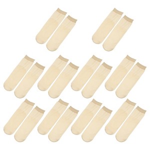 Unique Bargains Women's Nylon Anti-Slip No Show Lace Socks 10 Pairs - 1 of 4