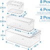 14 Pack Fridge Organizers, Refrigerator Organizer Bins with Lids, BPA Free Stackable Fruit Storage Containers for Fridge, Vegetables, Food and Drinks - 2 of 4