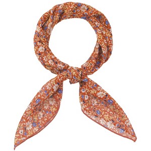 Allegra K Women's Chiffon Floral Print Square Scarves Kerchief Neck Scarf Neckerchief - 1 of 4